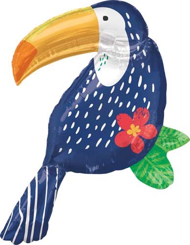 Jungle, Safari • Toucan, Modern Jungle Shape • Jumbo 37" Mylar Helium Balloon