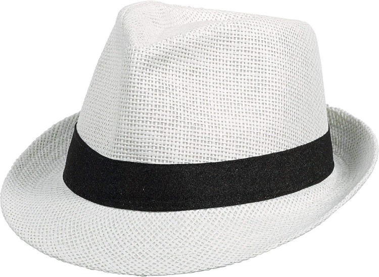 Hat Fedora White w/Blk Band