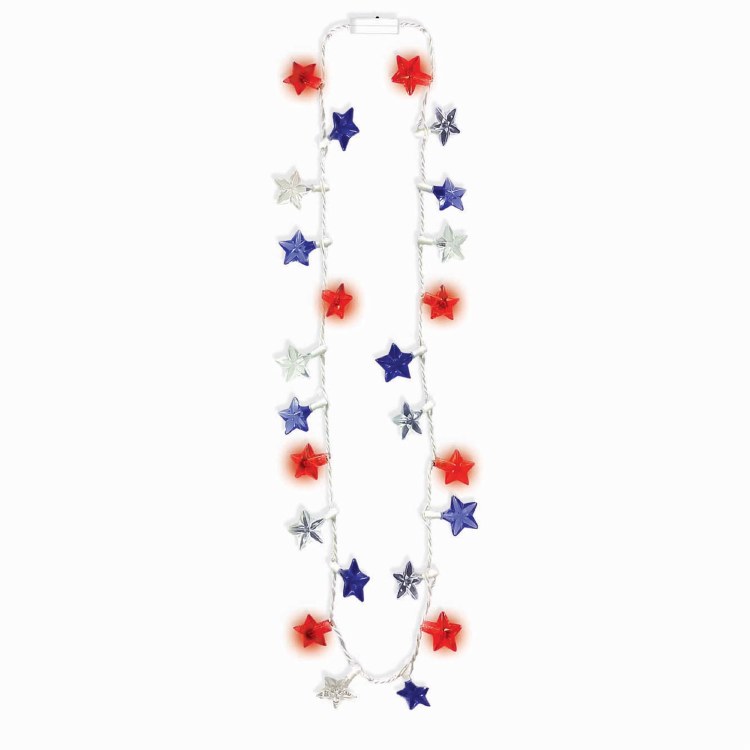 Necklace Patriotic Stars Light