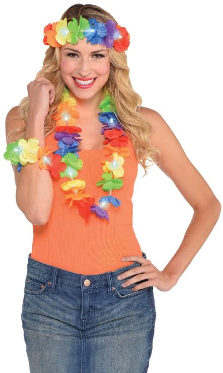 Lei Set Light Up Rainbow