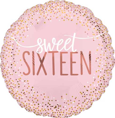 Standard Size Sweet 16 "Sixteen" Mylar ~ 18" {special order only}