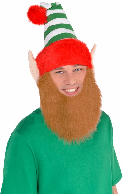 Elf Hat w/ Attached Beard &amp; Ears