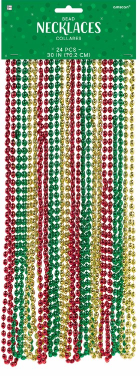 Christmas Beads ~ 24 Pack