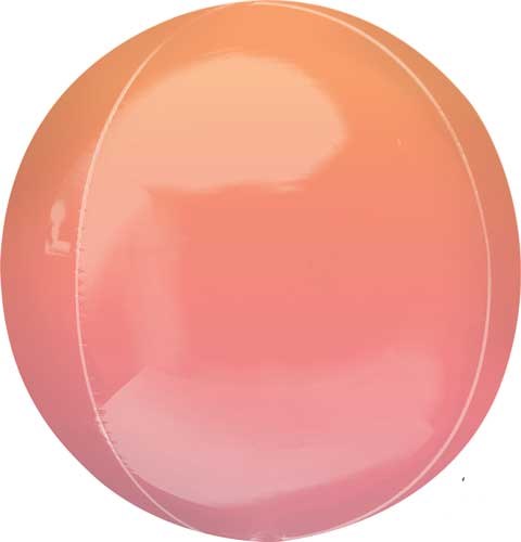 ORBZ Shape • 14" Jumbo Mylar Helium Balloon • OMBRE RED/ORANGE