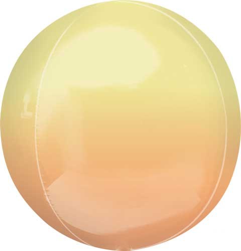 ORBZ Shape • 14" Jumbo Mylar Helium Balloon • OMBRE YELLOW/ORANGE