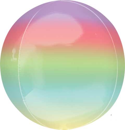 ORBZ Shape • 14" Jumbo Mylar Helium Balloon • OMBRE RAINBOW