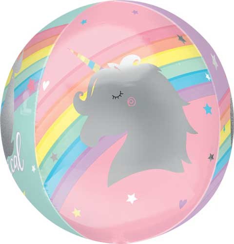 Unicorn, Magical ORBZ Sphere • Jumbo 16" Mylar Helium Balloon
