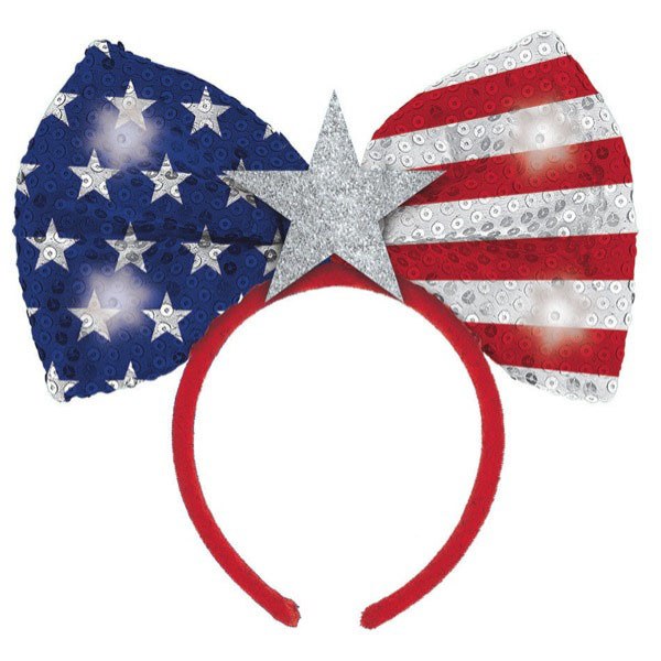 Patriotic Lite Up Bow Headband