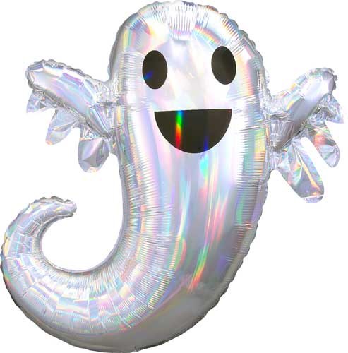 Ghost, Iridescent Shape • Jumbo 28" Mylar Helium Balloon