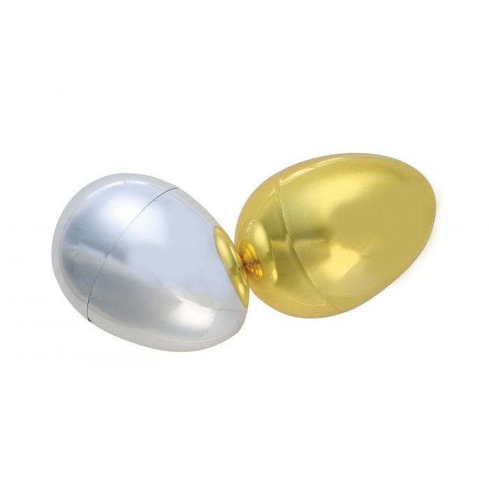 Gold and Silver Eggs 4" 2ct