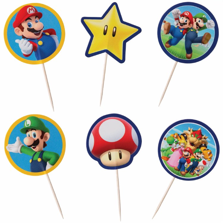 Super Mario Bros Wood Picks 24ct