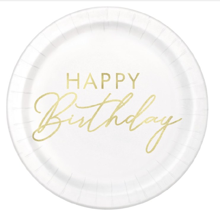 Happy BDay Gold 7" Plate