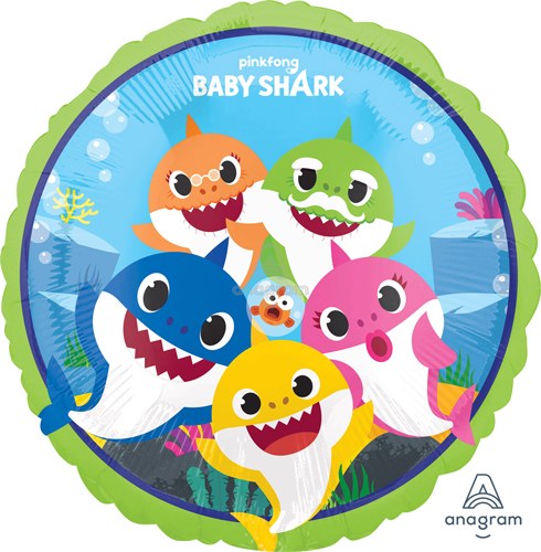 Baby Shark Round • Standard Size 18" Mylar Helium Balloon