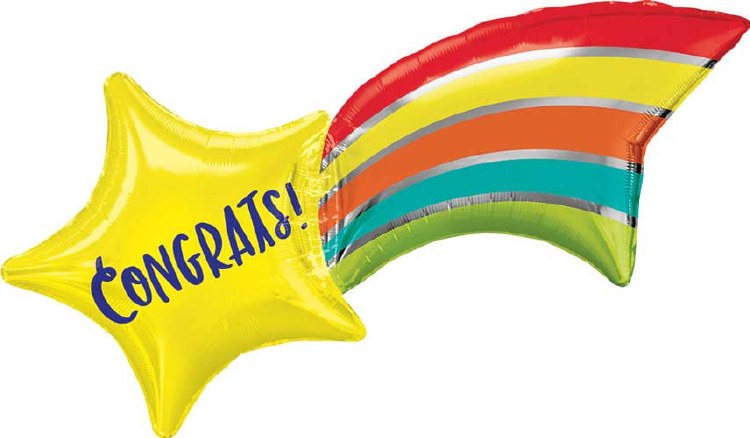 Congrats, Shooting Star • Jumbo 36" Mylar Helium Balloon
