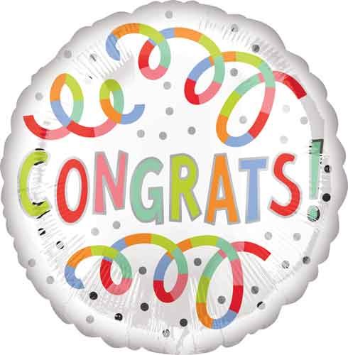 Congrats, Shooting Star • Standard Size 18" Mylar Helium Balloon