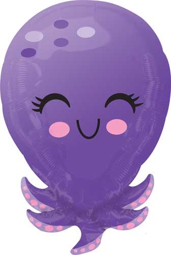 Under The Sea, Octopus Shape • Jr. Jumbo 21" Mylar Helium Balloon