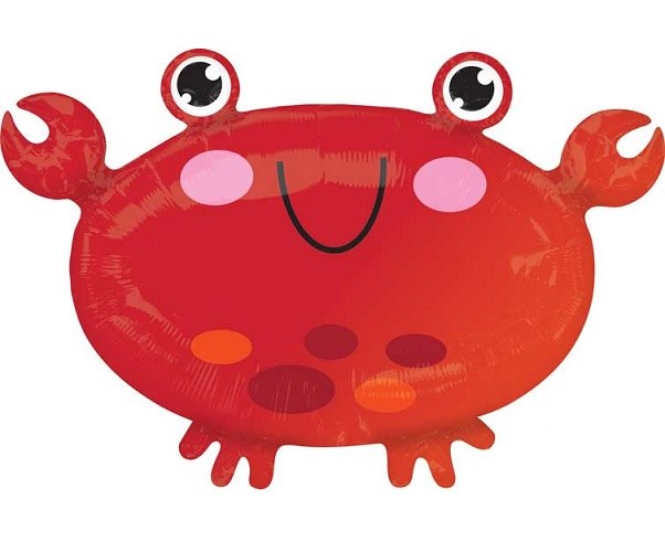 Ocean, Crab Shape • Jr. Jumbo 21" Mylar Helium Balloon