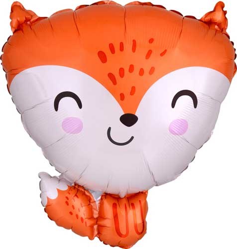 Woodland, Fox Cute Shape • Standard Size 18" Mylar Helium Balloon