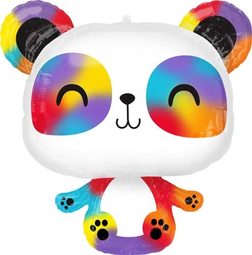 Panda, Rainbow Shape • Jumbo 24" Mylar Helium Balloon