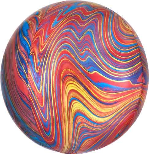 ORBZ Shape • 14" Jumbo Mylar Helium Balloon • MARBLEZ COLORFUL