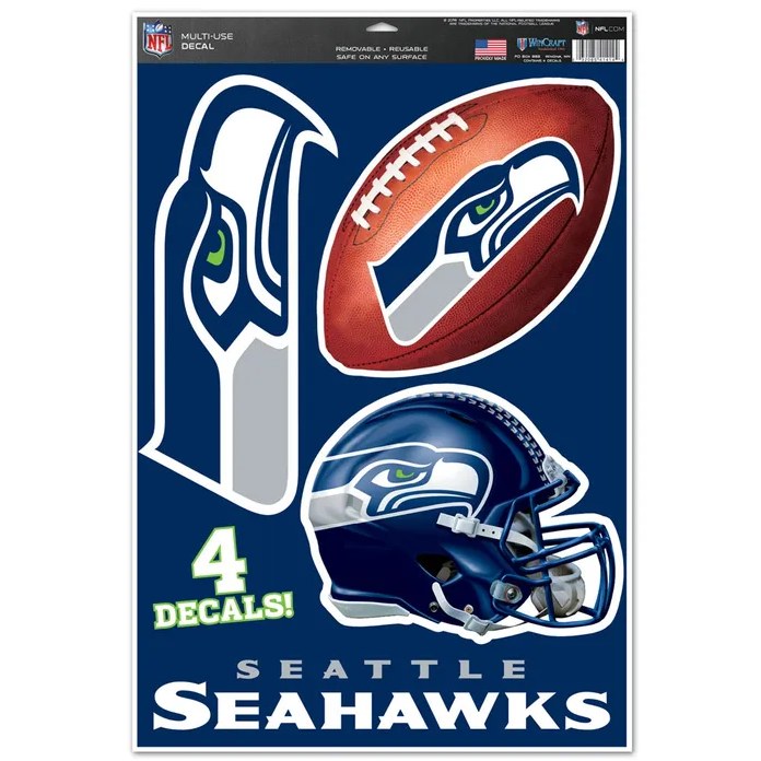 Decals NFL Seahawks Lg 4pk