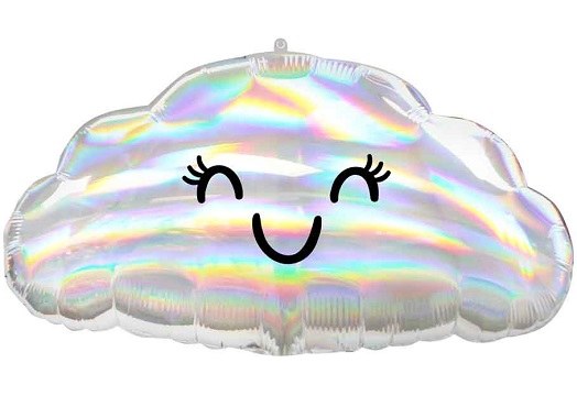 Cloud, Iridescent Shape • Jr. Jumbo 23" Mylar Helium Balloon