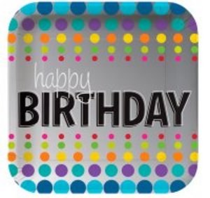 Birthday Pop 7in Plate 8ct