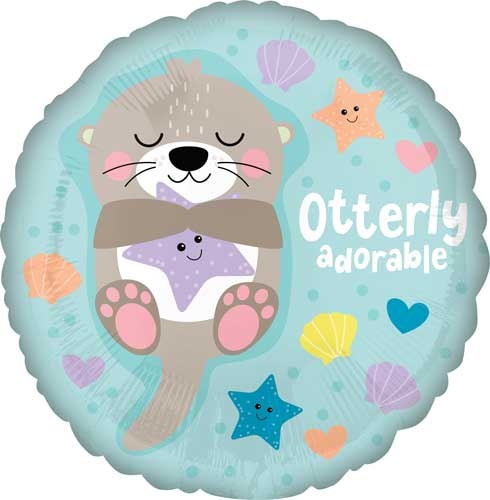 Gender Neutral, Otterly Adorable • Standard Size 18" Mylar Helium Balloon