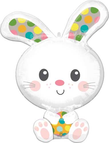 Woodland, Bunny Spotted Shape • Jumbo 29" Mylar Helium Balloon