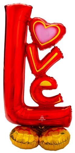 Free-Standing 4½' AirLoonz Air-Fill Mylar, Big Love Shape