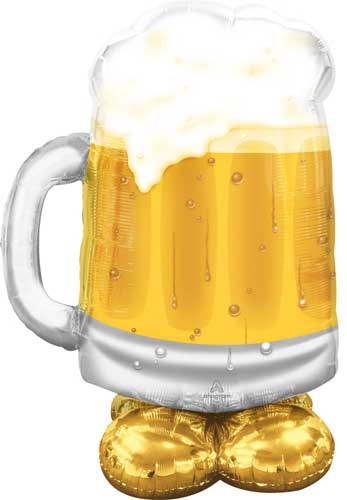 Beer Mug • Mega Jumbo 49" Freestanding AirLoonz Mylar (NO HELIUM)