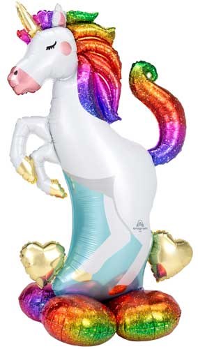 Unicorn, Rainbow Airloonz • Mega Jumbo 55" Freestanding Mylar Balloon