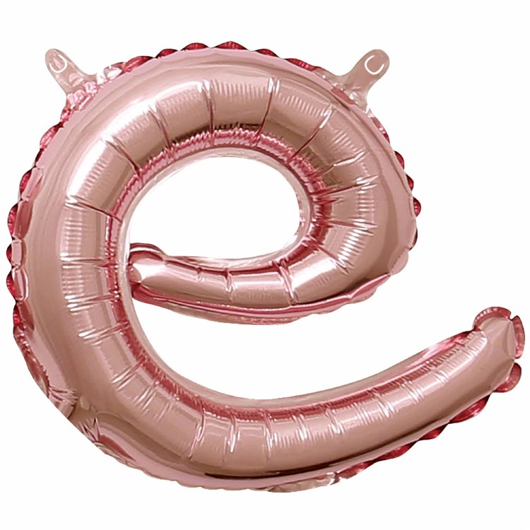 Mini 16" Air-Fill Only Letter Mylar Balloon • Rose Gold Script E