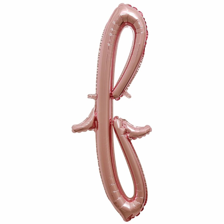 Mini 16" Air-Fill Only Letter Mylar Balloon • Rose Gold Script F