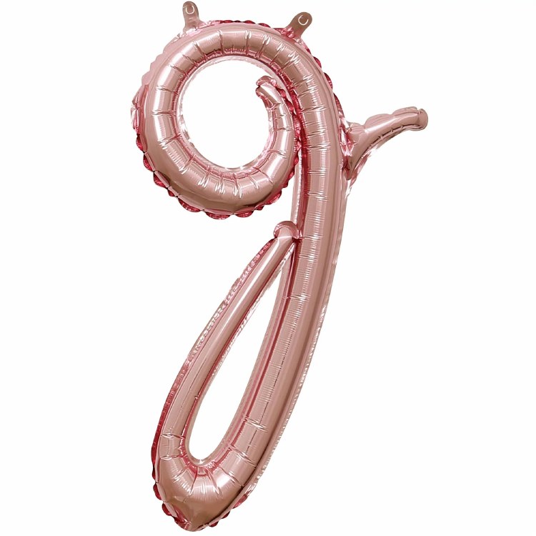 Mini 16" Air-Fill Only Letter Mylar Balloon • Rose Gold Script G