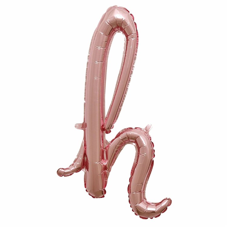 Mini 16" Air-Fill Only Letter Mylar Balloon • Rose Gold Script H
