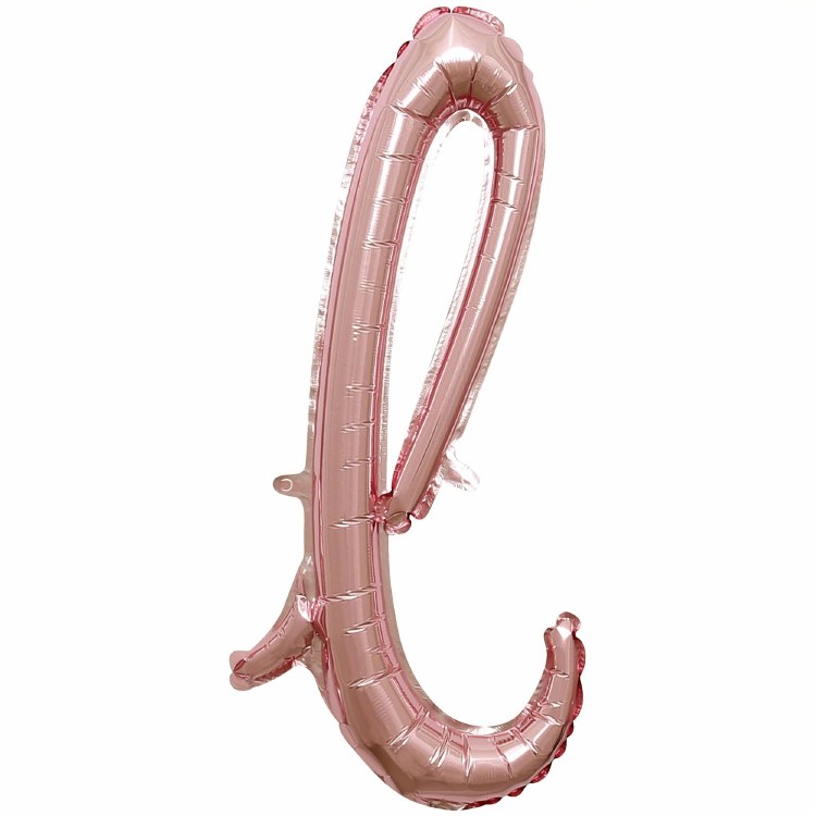 Mini 16" Air-Fill Only Letter Mylar Balloon • Rose Gold Script L