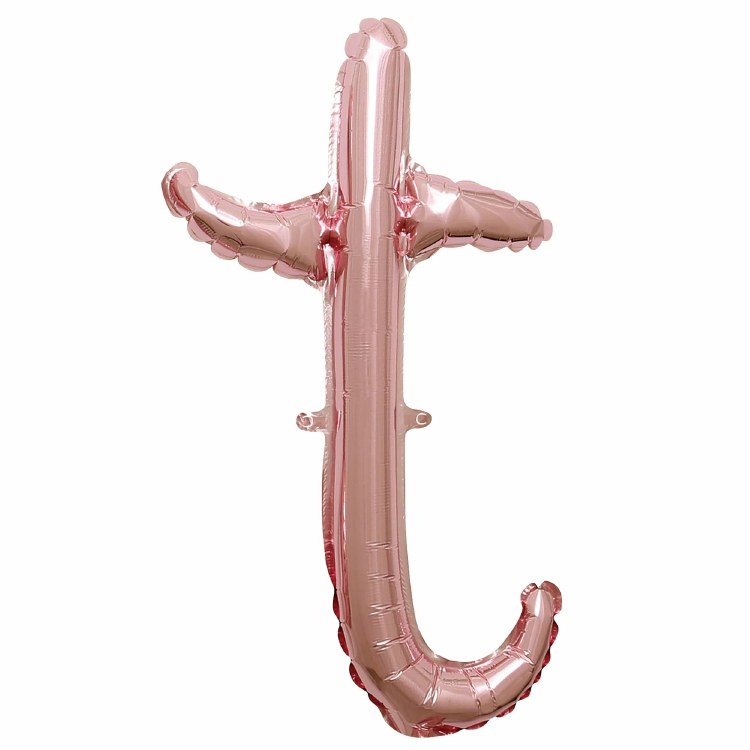 Mini 16" Air-Fill Only Letter Mylar Balloon • Rose Gold Script T