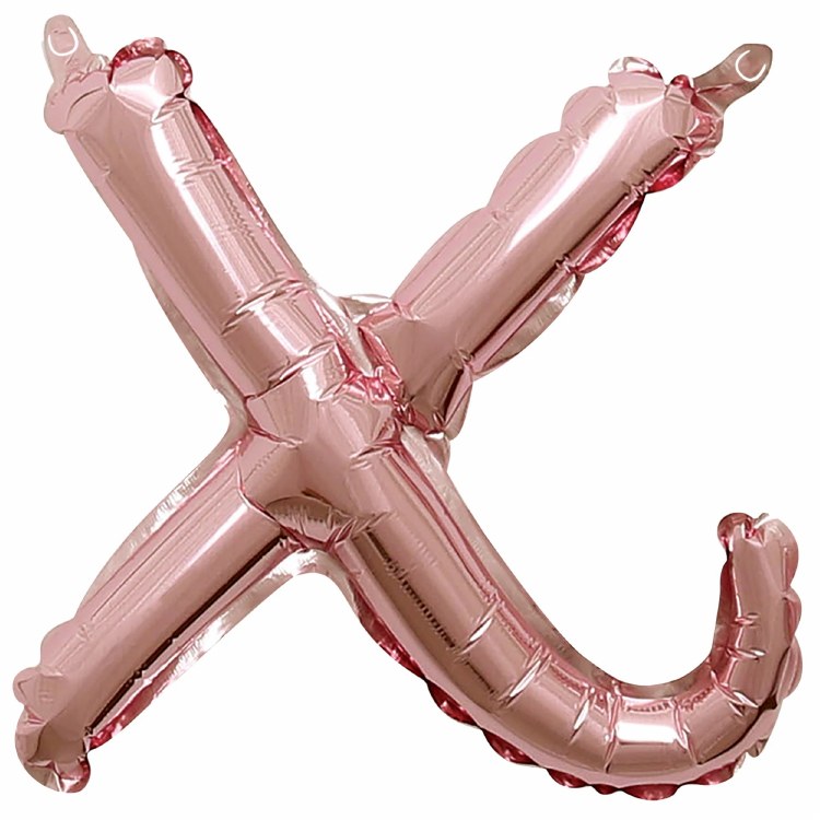 Mini 16" Air-Fill Only Letter Mylar Balloon • Rose Gold Script X