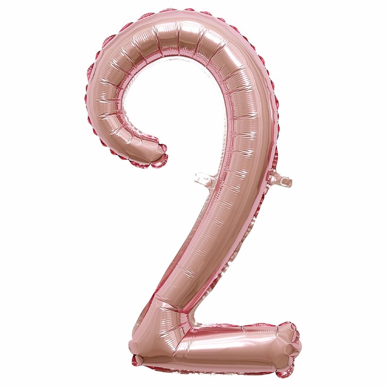 Mini 16" Air-Fill Only Number Mylar Balloon • Rose Gold Script 2
