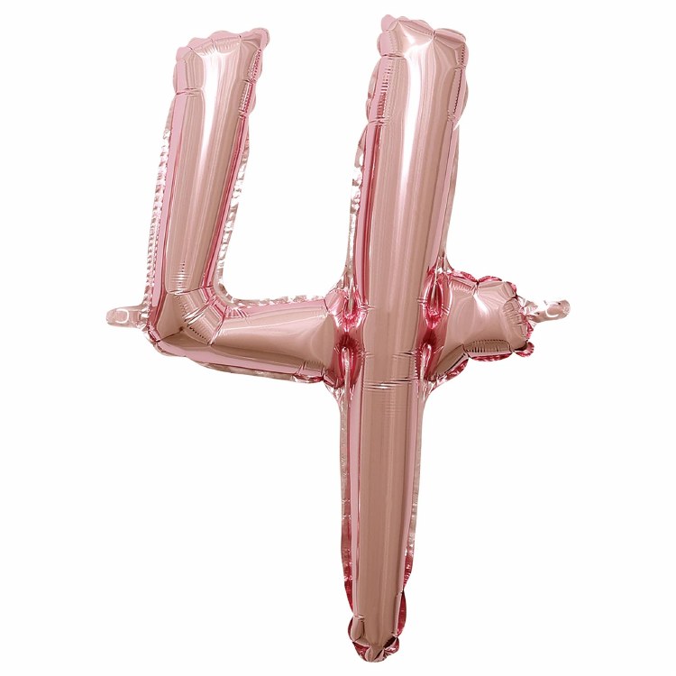 Mini 16" Air-Fill Only Number Mylar Balloon • Rose Gold Script 4