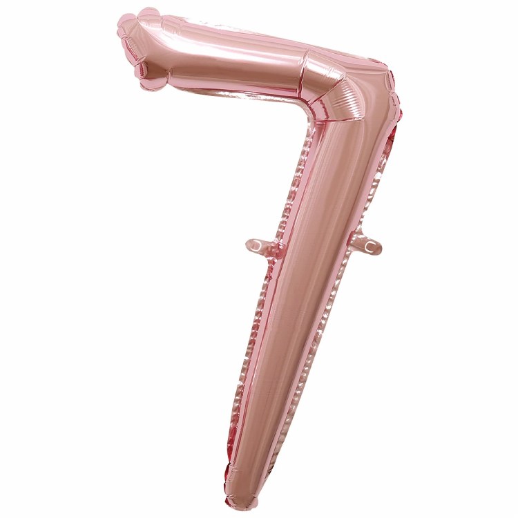 Mini 16" Air-Fill Only Number Mylar Balloon • Rose Gold Script 7