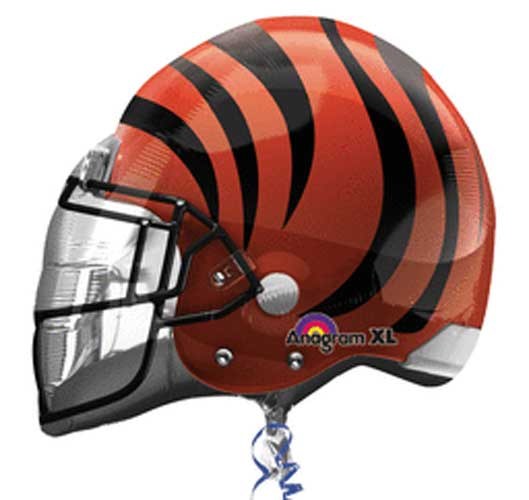 Sports, Football Bengals Helmet Shape • Jumbo 21" Mylar Helium Balloon