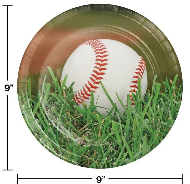 Sports Fan Baseball 9in Plates