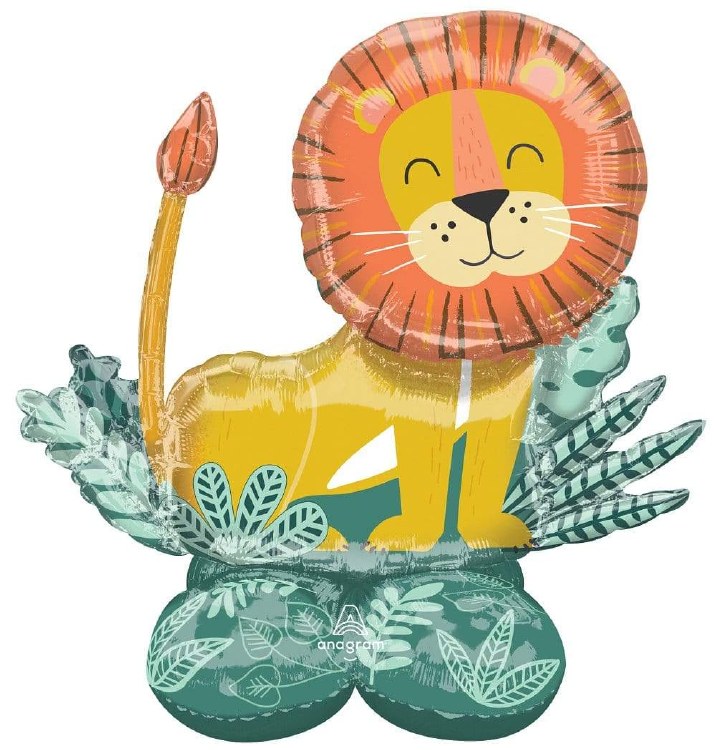 Jungle, Safari • Lion, Airloonz • Mega Jumbo 45" Freestanding Mylar Air-Filled Balloon