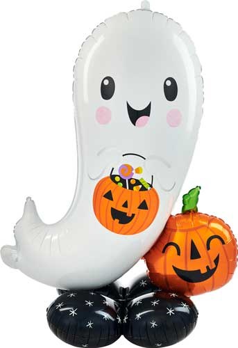 AirFill (NO HELIUM) AirLoonz • Trick-Or-Treat Ghost 53"