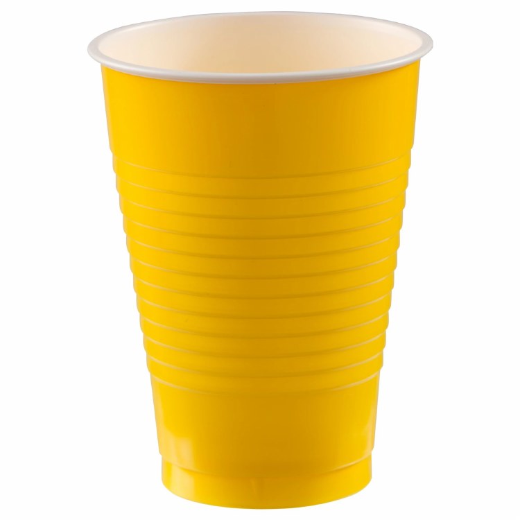 Yellow Sunshine 12oz Plastic Cup 20ct
