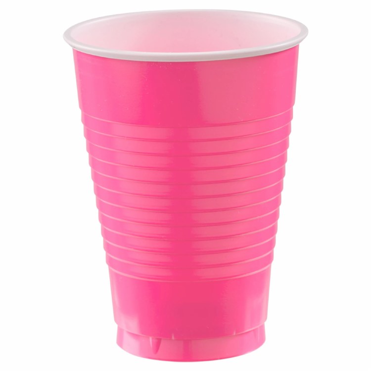 Bright Pink 12oz Plastic Cups 20ct