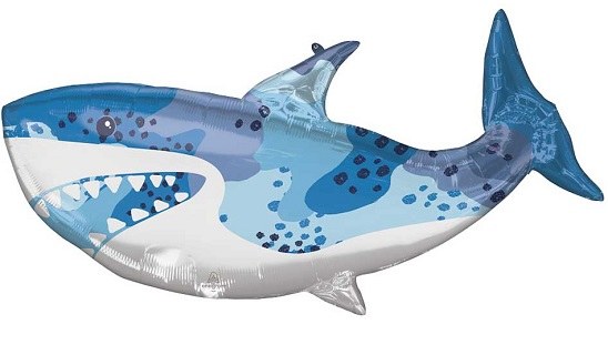 Ocean, Shark Camo Shape • Jumbo 38" Mylar Helium Balloon