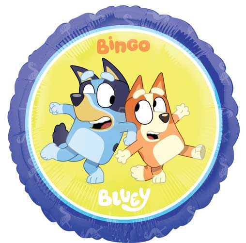 Bluey &amp; Bingo Round • Standard 18" Mylar Balloon